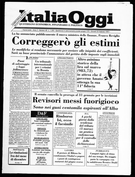 Italia oggi : quotidiano di economia finanza e politica